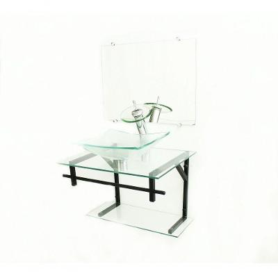 Gabinete de Vidro 60cm com Cuba Retangular Incolor
