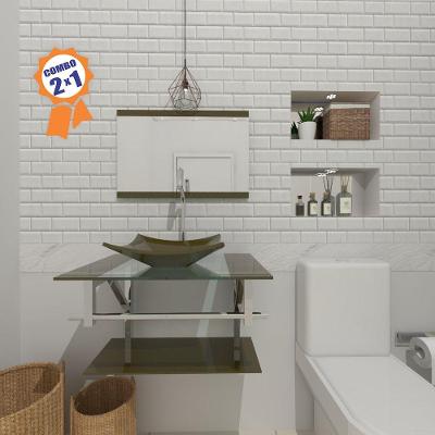 Kit Gabinete de Vidro 60 cm Cuba e Torneira Algarve