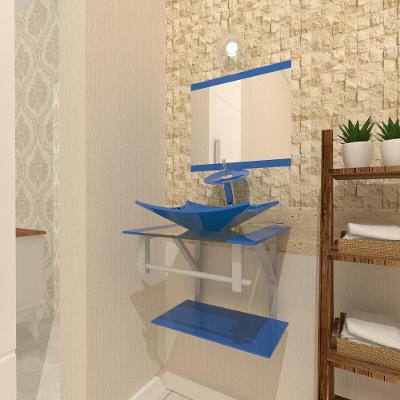 Combo Gabinete de Vidro com Cuba Retangular + Torneira Ibiza