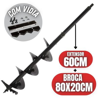 Broca Perfurador De Solo Com Ponta De Videa 80x20cm
