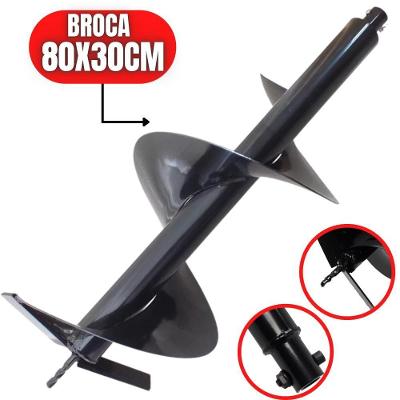 Broca Helicoidal 80x30cm Para Perfurador De Solo Com Ponta