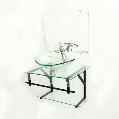Gabinete de Vidro 60cm com Cuba Oval Incolor