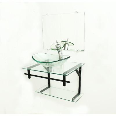 Gabinete de Vidro 60cm com Cuba Oval Incolor