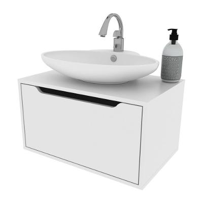 Gabinete Banheiro Suspenso 60cm Com 1 Porta Multimóveis Cr10123 Branco Branco