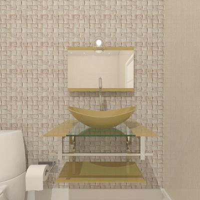 Kit Gabinete de Vidro 60 cm Cuba e Torneira Algarve