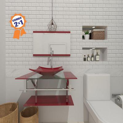 Kit Gabinete de Vidro 60 cm Cuba e Torneira Algarve
