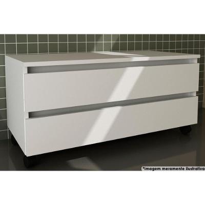 Balcão p/ Banheiro BN3603 2 Gavetas c/ Rodízio cor Branco - Tecno Mobili