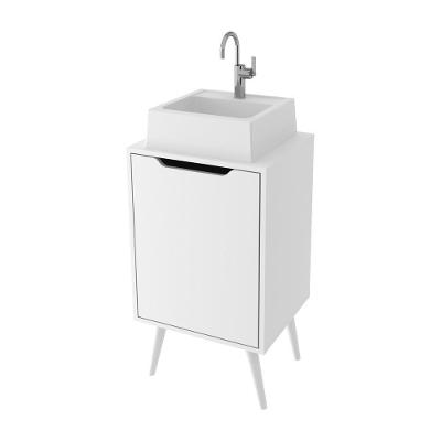Gabinete Banheiro 45cm 1 Porta Retrô Multimóveis Cr10120 Branco Branco
