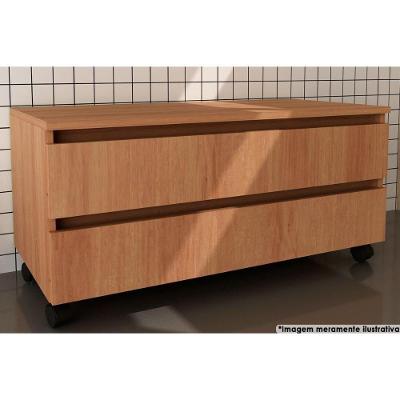 Balcão p/ Banheiro BN3603 2 Gavetas c/ Rodízio cor Amêndoa - Tecno Mobili