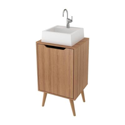 Gabinete Banheiro 45cm 1 Porta Retrô Multimóveis Cr10120 Amêndoa Amêndoa