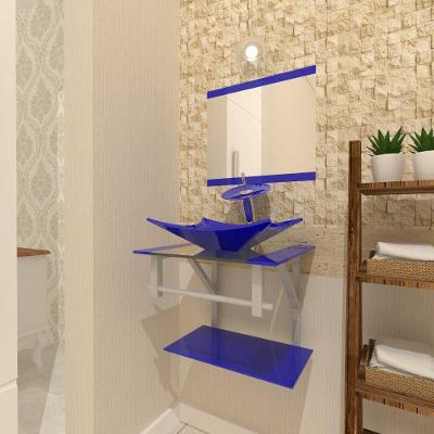 Combo 2 em 1 Gabinete 45cm Ac Com Cuba Retangular + Torneira