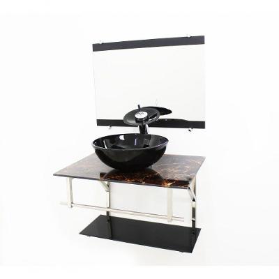 Gabinete de Vidro 60cm Iq Inox com Cuba Redonda Imperador