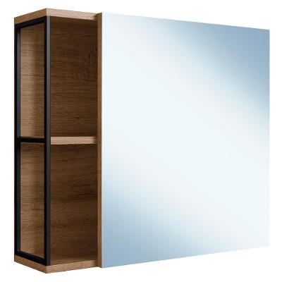 Armario Para Banheiro 60 Cm Com Espelho Preto Mell P1015 Pp Preto Mell