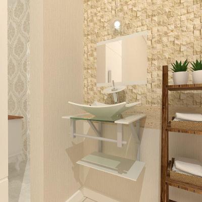 Combo 2 em 1 Gabinete 45cm Ac com Cuba + Torneira Branco