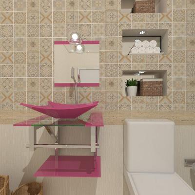Kit Gabinete de Vidro 45cm Inox Cuba e Torneira Algarve