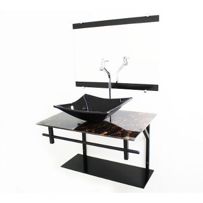 Gabinete de Vidro 60cm Ap com Cuba Quadrada Imperador
