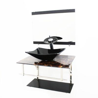 Gabinete de Vidro 60cm Iq Inox com Cuba Retangular Imperador