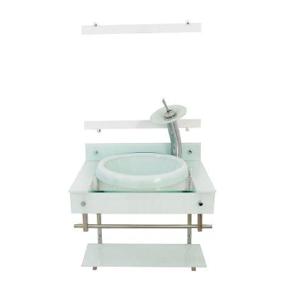Gabinete Para Banheiro 60cm Inox Com Cuba Chapeu Branco