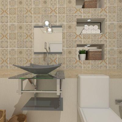 Kit Gabinete de Vidro 45cm Inox Cuba e Torneira Algarve