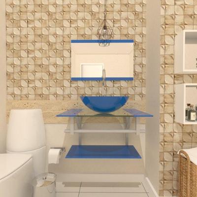Kit Gabinete de Vidro 60cm Cuba e Torneira Algarve
