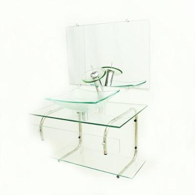 Gabinete de Vidro 70cm It Inox Com Cuba Retangular Incolor