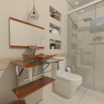 Kit Gabinete de Vidro 60 cm Cuba e Torneira Ibiza