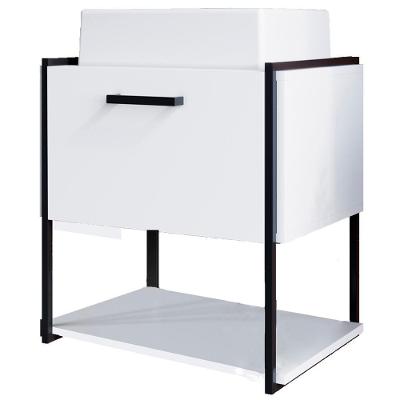 Gabinete Suspenso Banheiro 50 Cm Com Cuba Preto Grafite P1009 Pp Preto Grafite