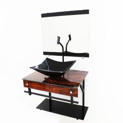Gabinete de Vidro 60cm Apx com Cuba Retangular