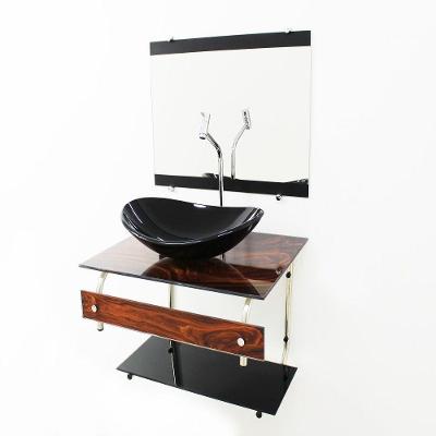 Gabinete de Vidro para Banheiro 60cm It Inox com Cuba Oval