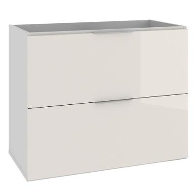 Armário Balcão Gabinete Para Banheiro 80Cm Branco Brilho