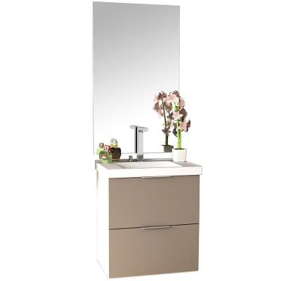 Kit Banheiro Gabinete 60Cm Pietra B06 Gianduia Brilho