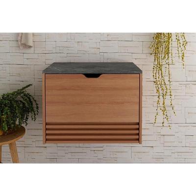 Gabinete de Banheiro BN3613 cor Amendoa/Marmore Lunar - Tecno Mobili