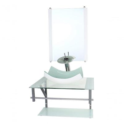 Gabinete Banheiro 60cm Cuba Retangular Curvada Branco