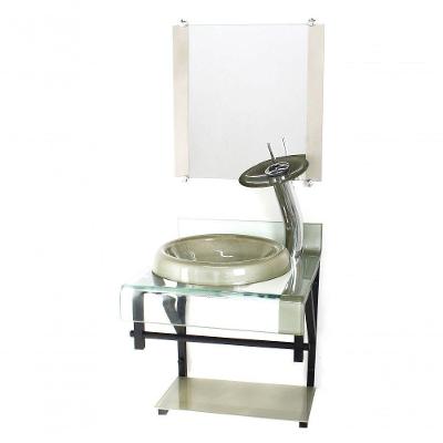 Gabinete De Vidro 40cm Cuba Chapéu