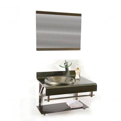 Gabinete De Vidro 60cm Full Duplo Inox Ouro Envelhecido