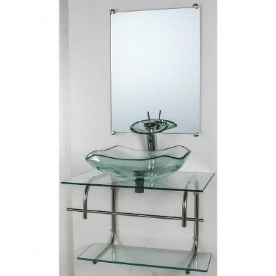 Gabinete De Vidro Inox 70cm Cuba Abaulada Incolor
