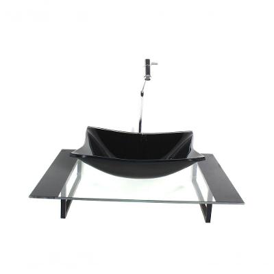 Cuba De Vidro Retangular Com Tampo 60cm E Suporte Preto