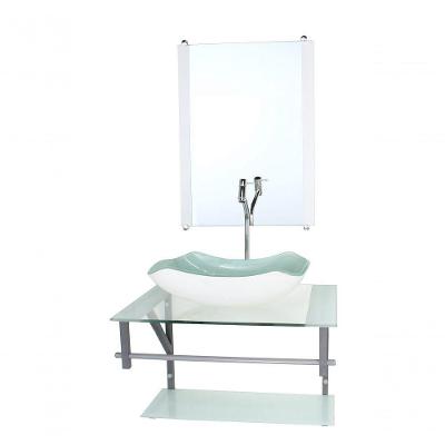 Gabinete Banheiro 60cm Cuba Abaulada Branco Com Torneira