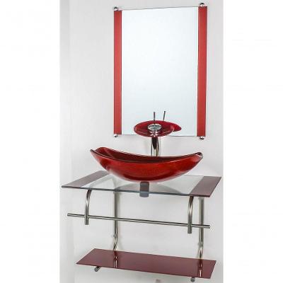 Gabinete De Vidro Inox 60cm Cuba Oval