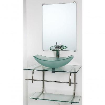 Gabinete De Vidro Inox 60cm Cuba Oval Incolor