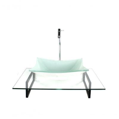 Cuba De Vidro Retangular Com Tampo 60cm E Suporte Preto
