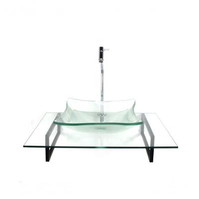 Cuba De Vidro Quadrada Com Tampo 60cm E Suporte Preto