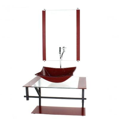 Gabinete De Vidro P/ Banheiro 60cm Cuba Com Torneira Cromada