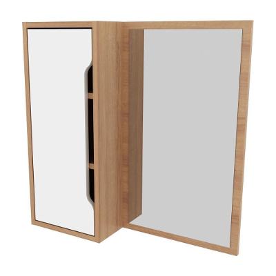 Espelheira Para Banheiro 60cm Com 1 Porta Multimóveis Cr10117 Amêndoa-branco Amêndoa-branco