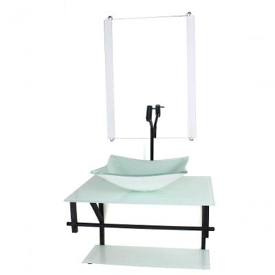 Gabinete De Vidro Para Banheiro 60cm Cuba Branco Full