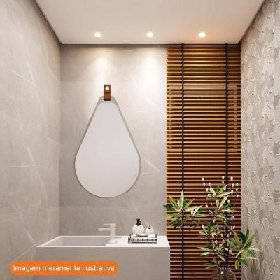 Espelheira Para Decoração De Banheiro, Quarto, Sala, Escritório Mdf 50X76Cm Gota Mgm Cimento Cimento
