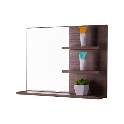Espelho Para Banheiro Com Prateleiras Lugano Nogal 60 X 45Cm