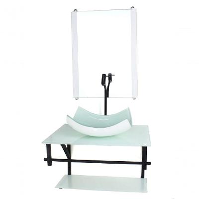 Gabinete De Vidro Ap Cuba Retangular Curvada Branco