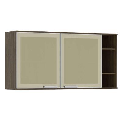 Armário Aéreo 120cm 2 Portas Vidro Reflecta Bronze 1 Pratele