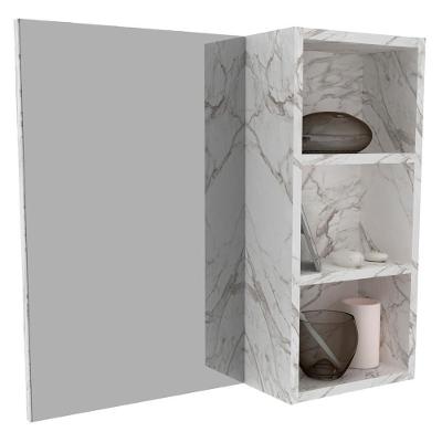 Espelheira Para Banheiro 3 Nichos Bn3609 Marmore Branco